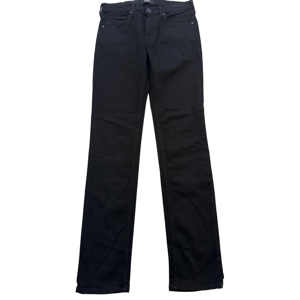 Paige Jeans Mens 29x33 Black Dark Wash Slim Straight Stretch Denim Pants
